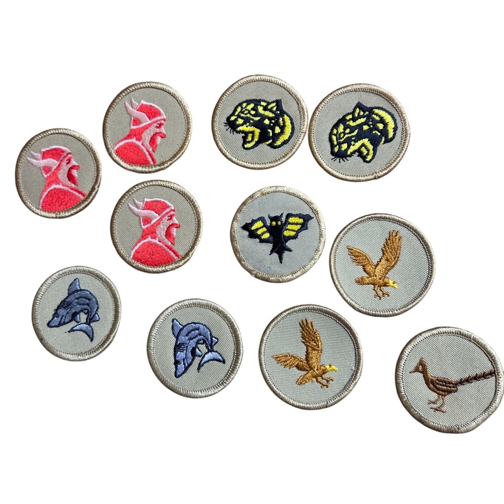 Lot of 11 Vintage Boy Scouts BSA Patrol Patches Viking Shark Eagle Roadrunner